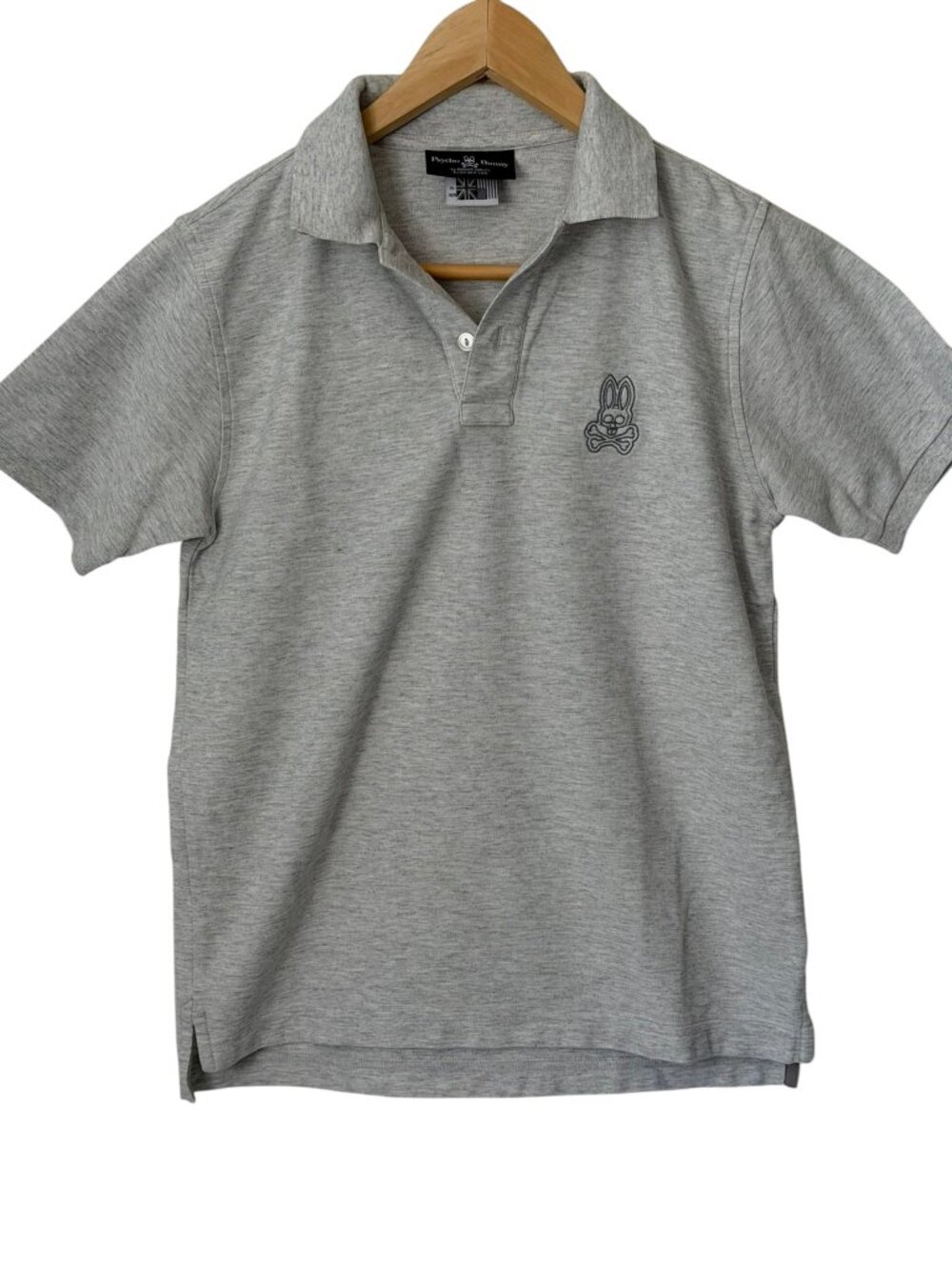 Psycho Bunny Youth Classic Polo Shirt Short Sleeve Pima Cotton Gray XL (18/20)